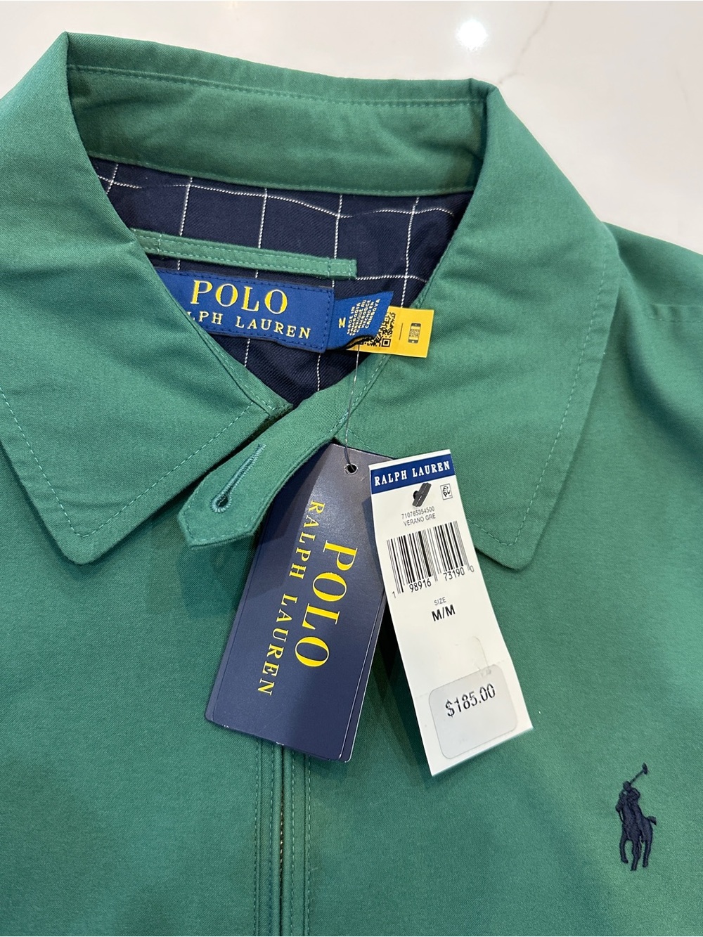 Polo Ralph Lauren VERANO GREEN Twill Bi Swing Full Zip Windbreaker Jacket NWT - Picture 6 of 6